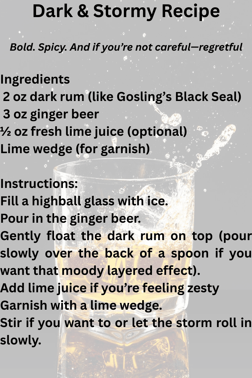 Unsolicited pics reaction cocktail – Dark and Stormy