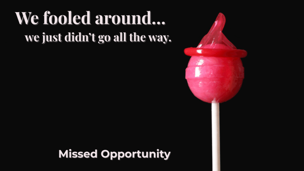 missed connection blog Lollipop with condom on dark background, closeup. Sex concept