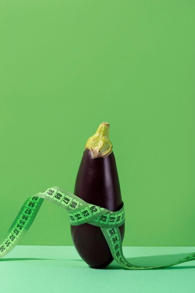 tape measure with eggplant