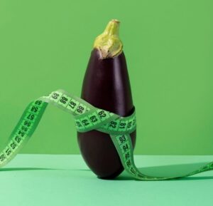 tape measure with eggplant